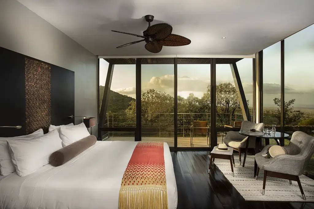 Terrace room interior overlooking the Galápagos